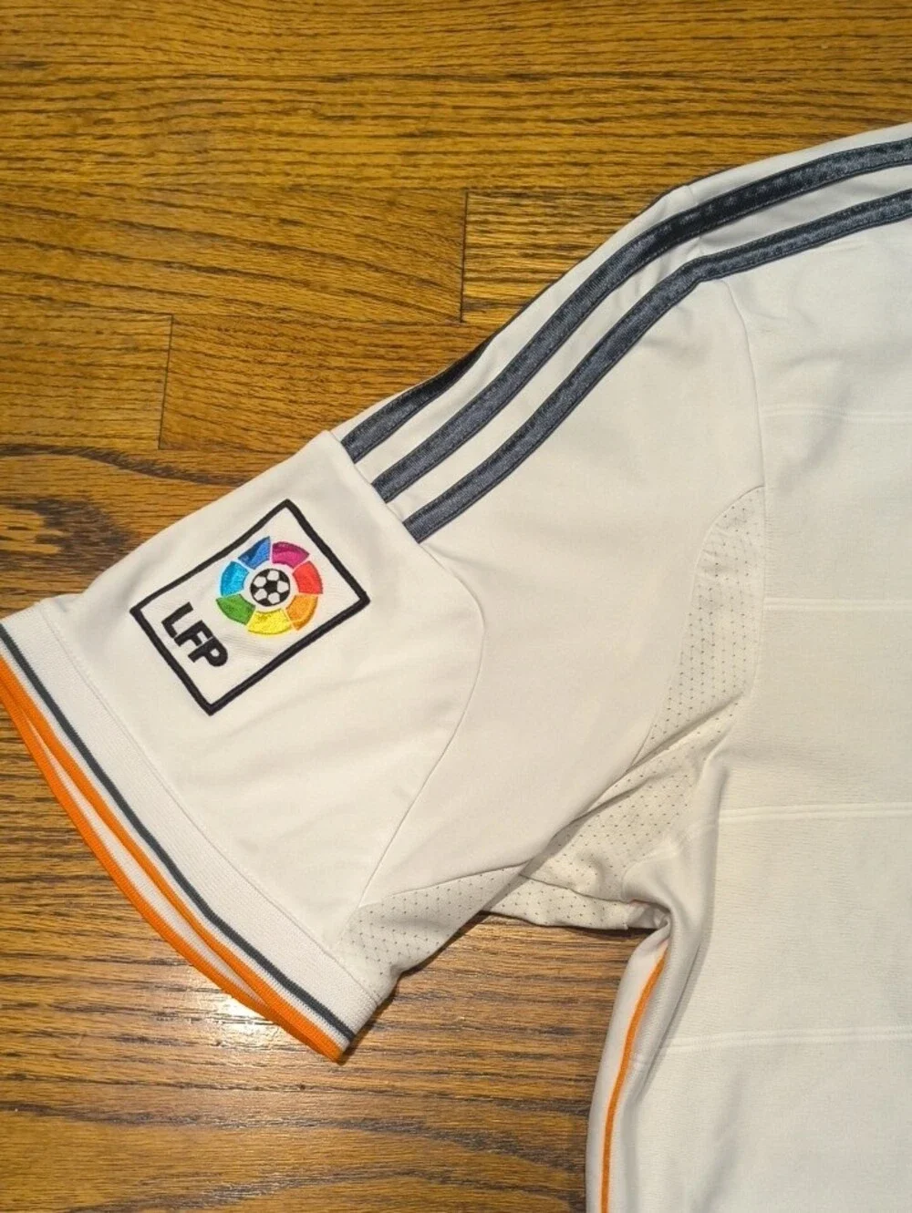 adidas Real Madrid Home Jersey - White with Orange and Gray Trim